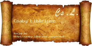 Csaby Libériusz névjegykártya